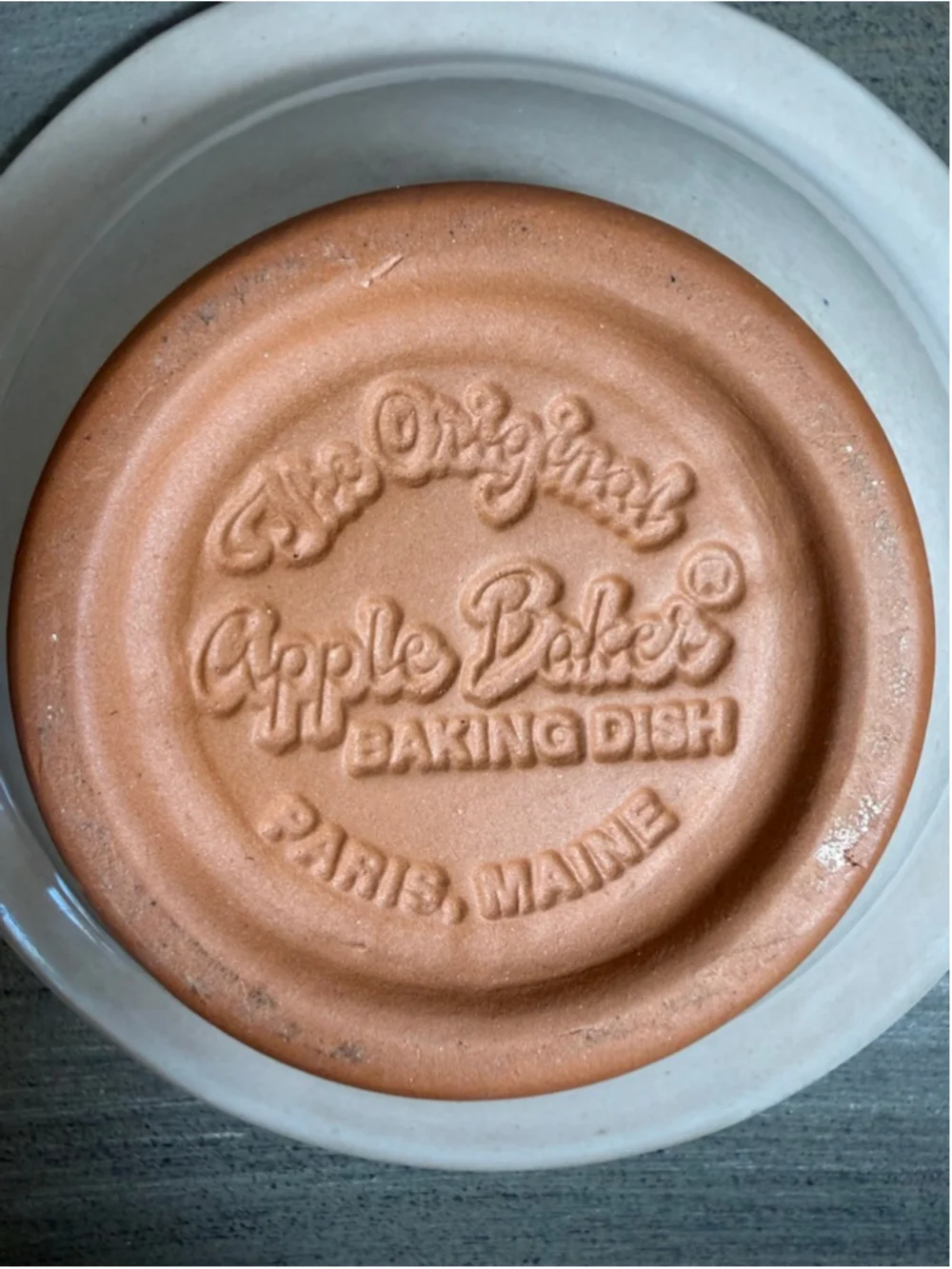 Original Apple Baker Baking Dish Christian Ridge Pottery Paris Maine Cottagecore